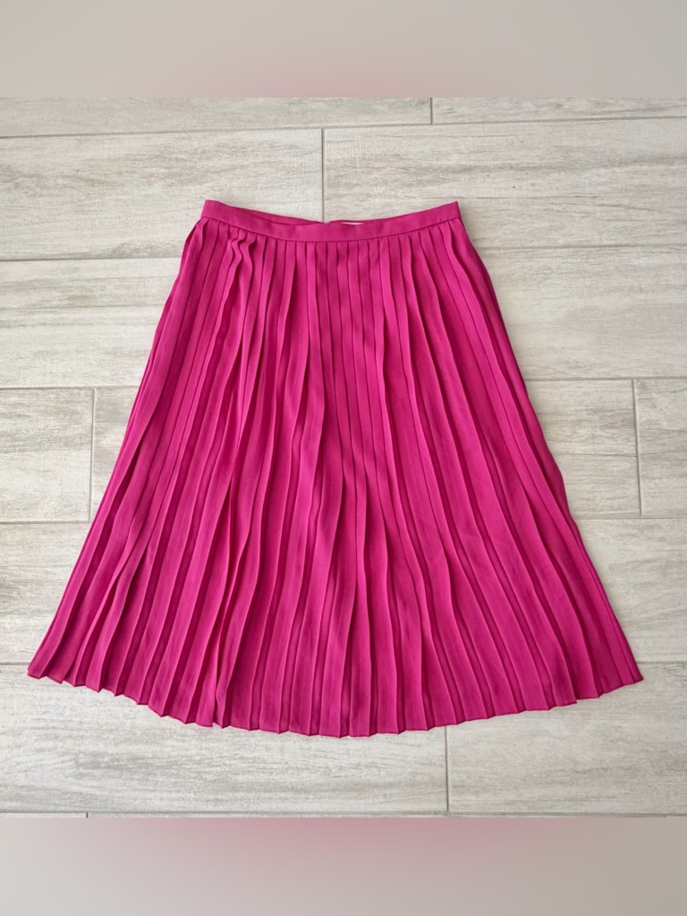 J. Crew Pleated Midi Skirt in Fuchsia Pink Size 10